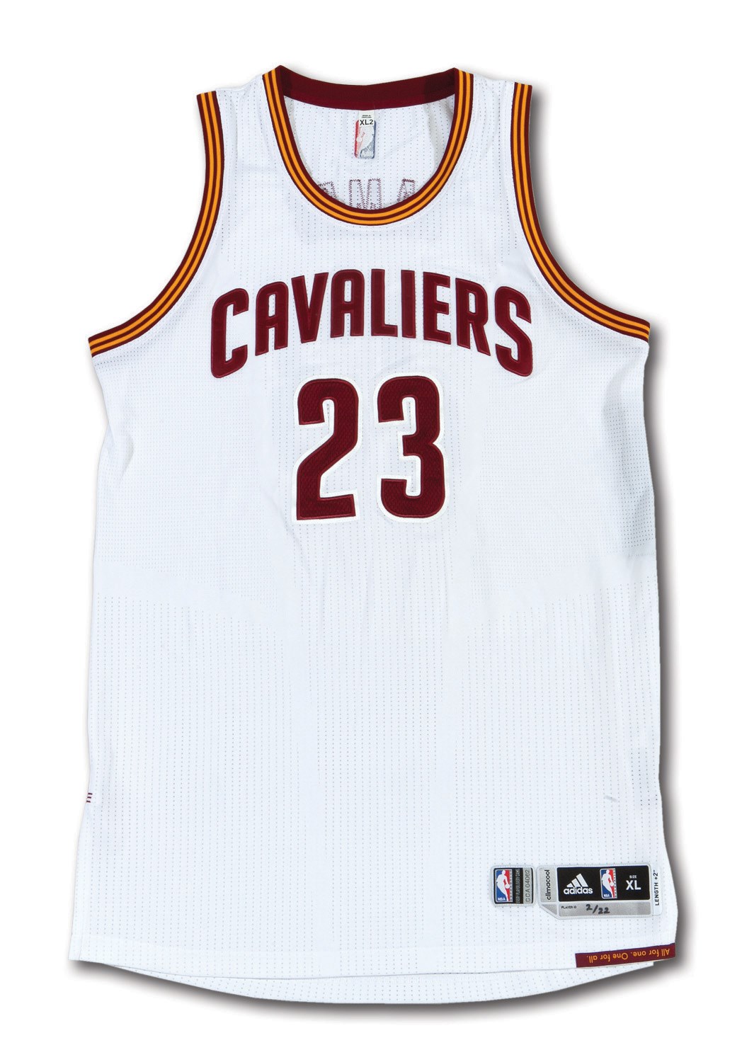 Lot Detail - 2/22/2016 LEBRON JAMES SIGNED CLEVELAND CAVALIERS  (CHAMPIONSHIP SEASON) GAME WORN HOME JERSEY - 12 PTS. & 8 REB. VS. PISTONS ( NBA SOURCE, PHOTO-MATCHED)