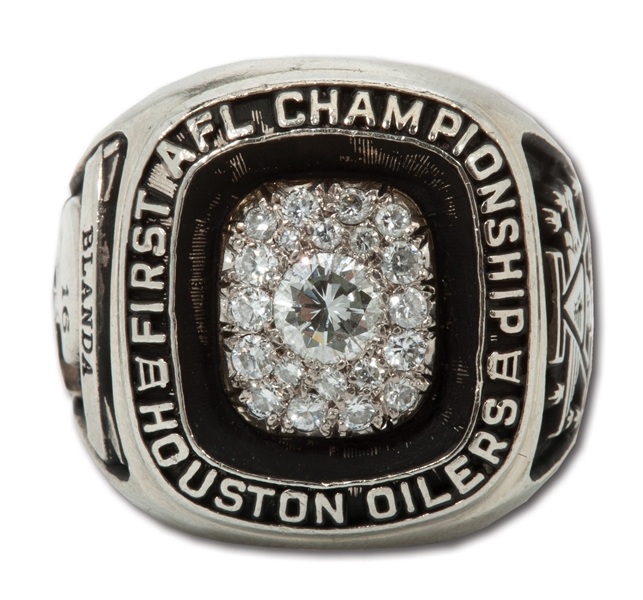 GEORGE BLANDAS 1960 HOUSTON OILERS AMERICAN FOOTBALL LEAGUE CHAMPIONS 10K GOLD RING - INAUGURAL AFL TITLE & 1ST RING ISSUED (BLANDA COLLECTION)