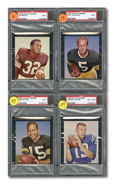 1964 KAHNS WIENERS FOOTBALL COMPLETE SET OF (53) ALL PSA GRADED (6.8 GPA, #4 RANKED ALL-TIME)