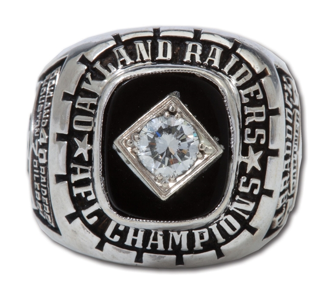 1967 OAKLAND RAIDERS AFL CHAMPIONS 14K WHITE GOLD RING ISSUED TO OWNERSHIP PARTNER R. BRADDOCK (GREAT PROVENANCE)