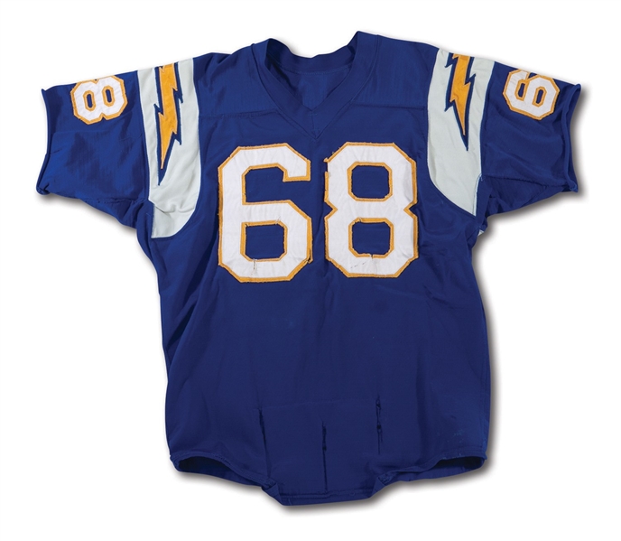 1961 ORLANDO FERRANTE SAN DIEGO CHARGERS (AFL) GAME WORN HOME JERSEY WITH (3) INCLUDED PHOTO-MATCHES (RARE)