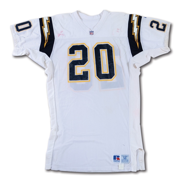 1993 NATRONE MEANS SAN DIEGO CHARGERS (ROOKIE SEASON) GAME WORN ROAD JERSEY (PHOTO-MATCHED)