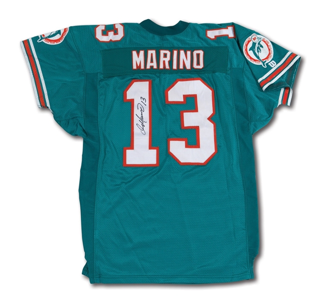 1994 DAN MARINO AUTOGRAPHED MIAMI DOLPHINS GAME WORN HOME JERSEY WITH EXCELLENT WEAR