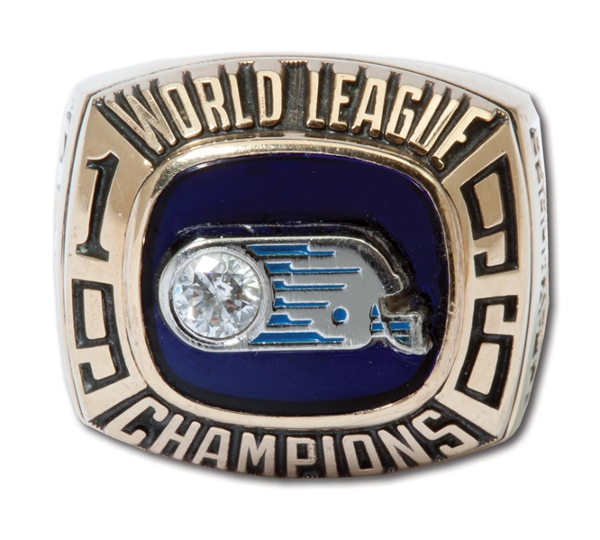 1996 SCOTTISH CLAYMORES (NFL EUROPE) WORLD BOWL IV CHAMPIONS 10K GOLD RING ISSUED TO OPERATIONS MANAGER