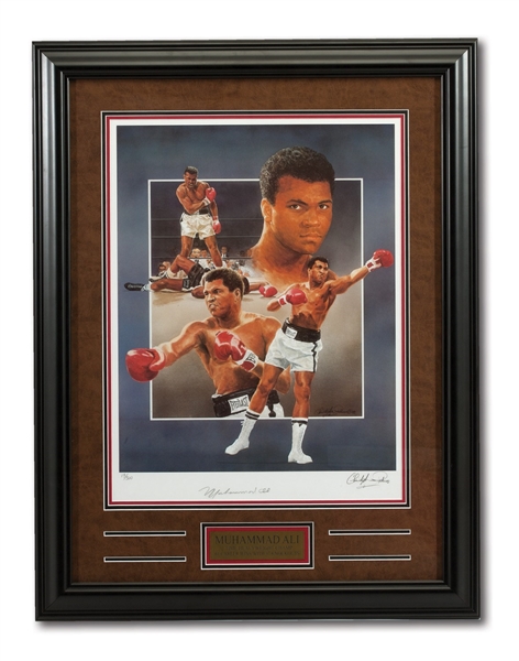 MUHAMMAD ALI SIGNED LIMITED EDITION CHRISTOPHER PALUSO LITHOGRAPH (19/300) MATTED & FRAMED