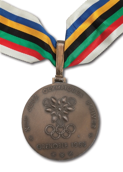 1968 GRENOBLE WINTER OLYMPIC GAMES MENS ICE HOCKEY 3RD PLACE WINNERS BRONZE MEDAL AWARDED TO TEAM CANADA