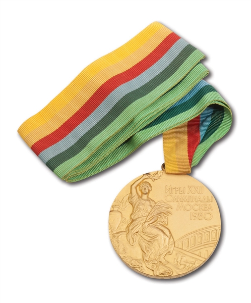 1980 MOSCOW SUMMER OLYMPIC GAMES (TRACK & FIELD) 1ST PLACE WINNERS GOLD MEDAL IN ORIGINAL PRESENTATION CASE