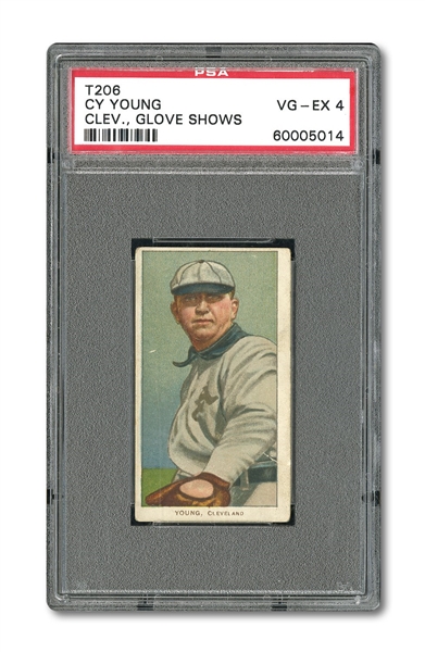 1909-11 T206 CY YOUNG (GLOVE SHOWS) PSA VG-EX 4