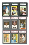 BOSTON RED SOX PLAYER LOT OF (15) 1950-64 TOPPS & BOWMAN PSA & SCG GRADED CARDS