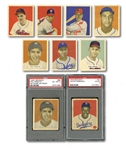 1949 BOWMAN BASEBALL STARTER GROUP OF (22) CARDS FEATURING (9) HOFERS INCL. ROBINSON AND CAMPANELLA