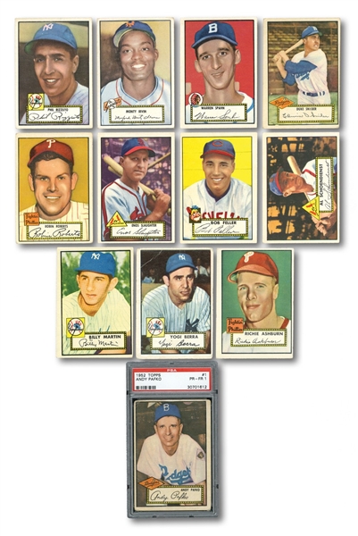 1952 TOPPS BASEBALL PARTIAL SET (253/407) INCL. MOSTLY SERIES 1-3
