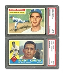 1956 AND 1960 TOPPS SANDY KOUFAX CARDS BOTH PSA NM 7