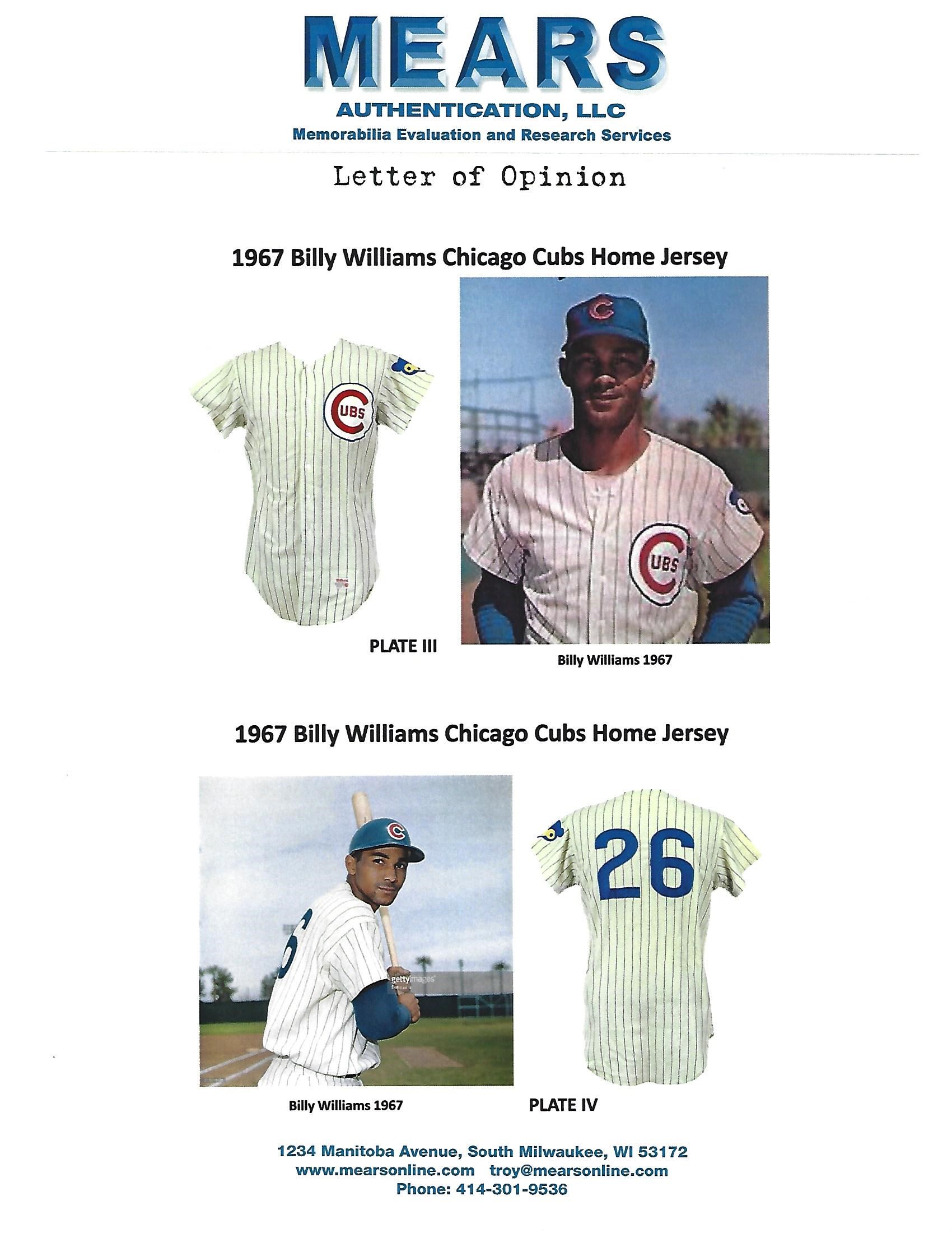 Lot Detail - 1967 BILLY WILLIAMS CHICAGO CUBS GAME WORN HOME