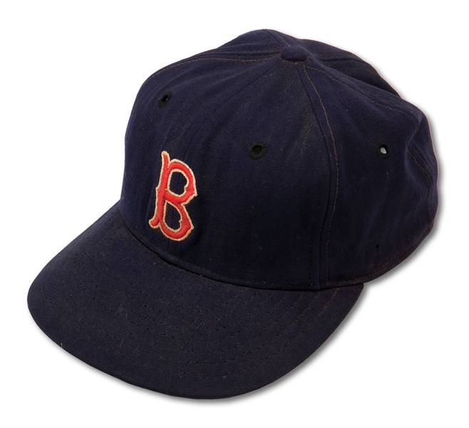 1950S TED WILLIAMS ATTRIBUTED BOSTON RED SOX GAME WORN CAP FROM THE PERSONAL COLLECTION OF BOB BREITBARD (SDHOC COLLECTION)