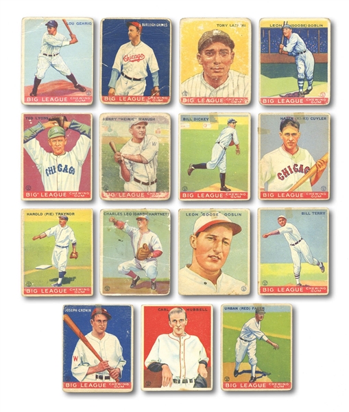1933 GOUDEY LOW-GRADE LOT OF (55) CARDS INCL. (15) HOFERS (SDHOC COLLECTION)