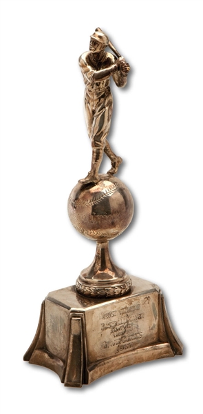 1937 SAN DIEGO UNION MOST VALUABLE PLAYER AWARD ISSUED TO DAVID CURTIS (SDHOC COLLECTION)