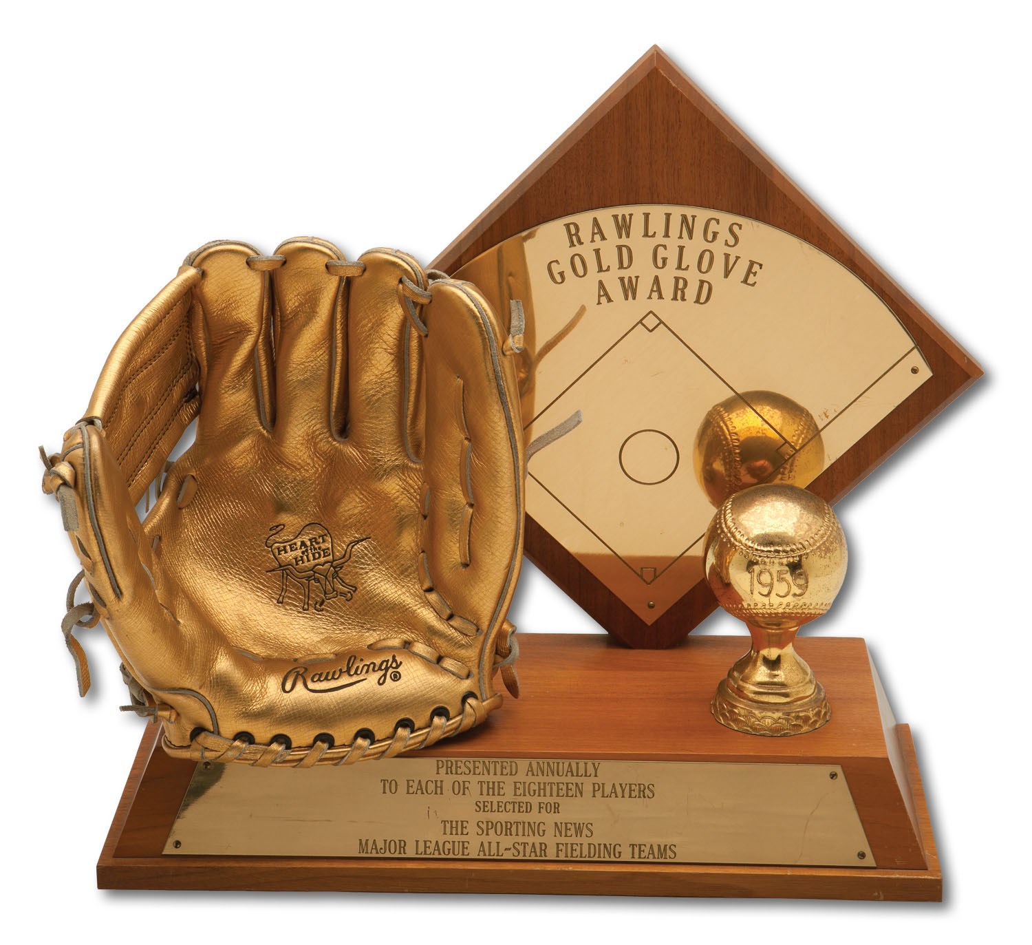 Lot Detail - 1959 RAWLINGS GOLD GLOVE AWARD (SDHOC COLLECTION)