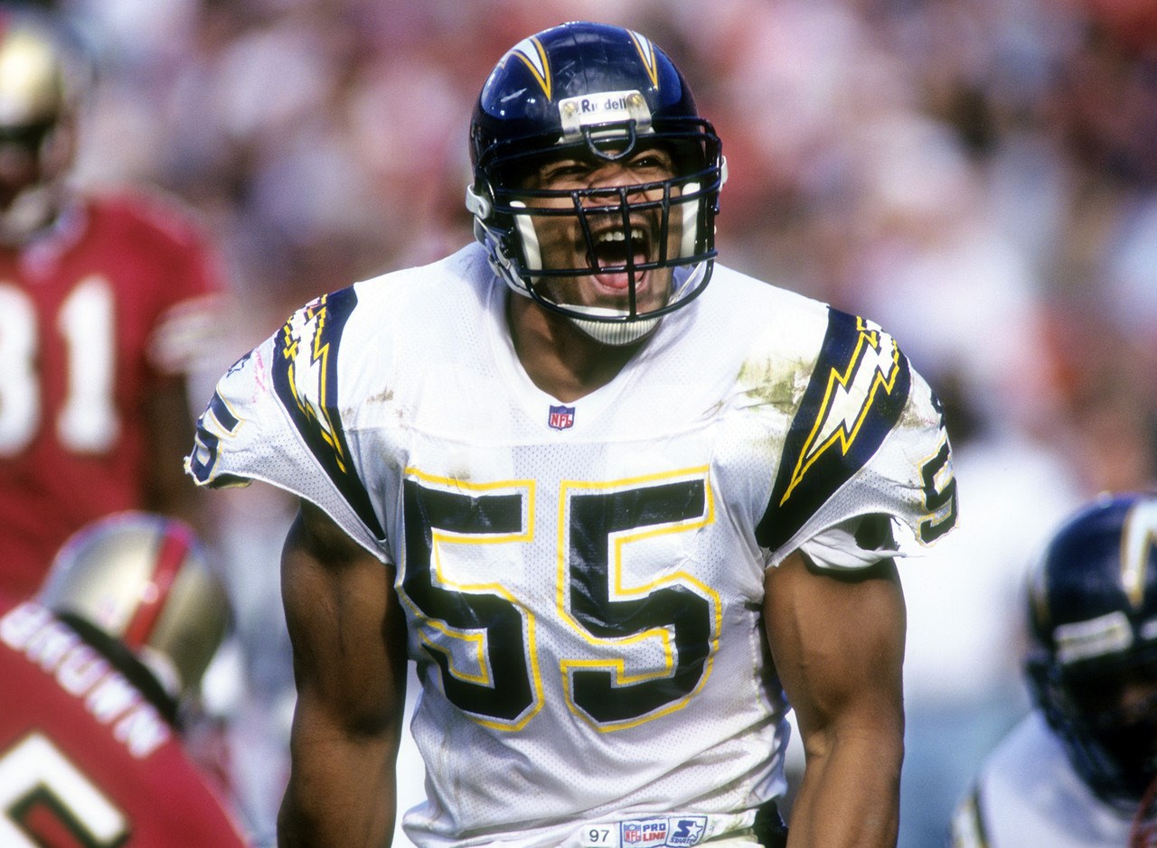 Lot Detail - 1997-99 JUNIOR SEAU SAN DIEGO CHARGERS GAME WORN JERSEY AND  PANTS (SDHOC COLLECTION)