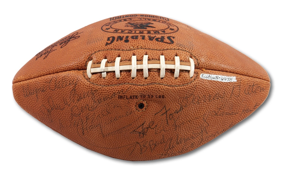 OFFICIAL AFL (JOE FOSS) FOOTBALL SIGNED BY INAUGURAL COMMISSIONER FOSS AND SEVERAL ORIGINAL AFL "FOOLISH CLUB" OWNERS (SDHOC COLLECTION)