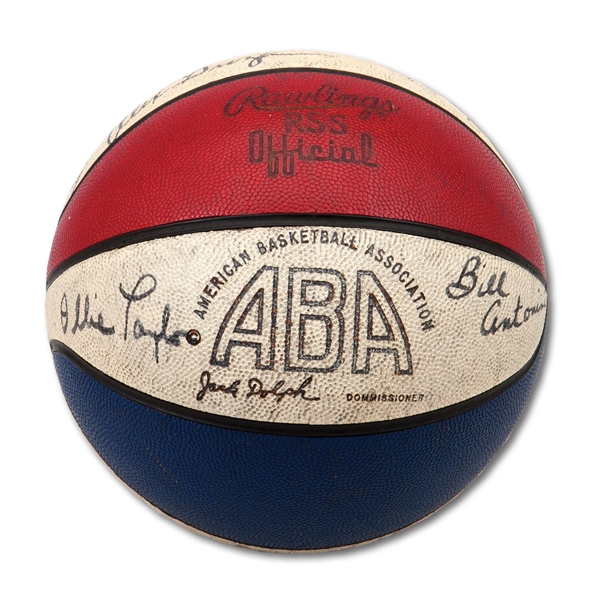 1972-73 SAN DIEGO CONQUISTADORS TEAM SIGNED OFFICIAL ABA (DOLPH) BASKETBALL (SDHOC COLLECTION)