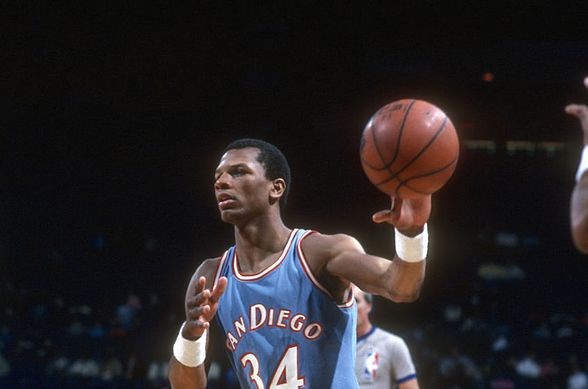 Terry Cummings of the San Diego Clippers looks on against the