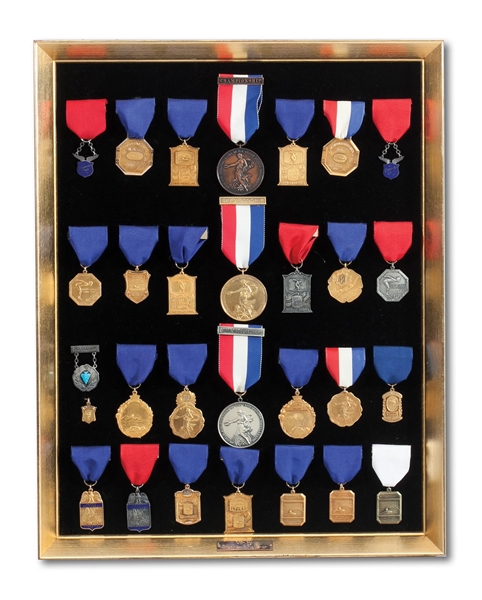 COLLECTION OF (29) 1920S-30S SWIMMING MEDALS AWARDED TO STEPHEN G. FLETCHER (SDHOC COLLECTION)