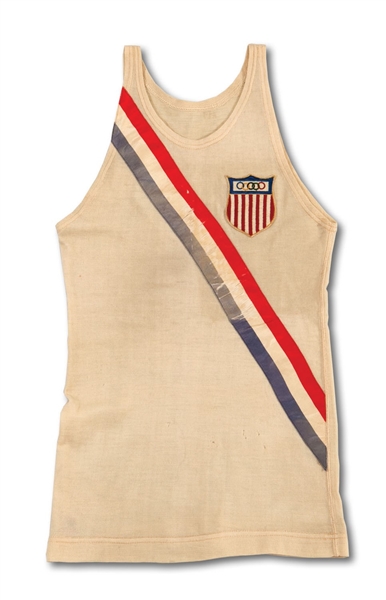 BOB GUTOWSKI 1956 MELBOURNE SUMMER OLYMPICS USA TRACK & FIELD JERSEY WORN BY THE POLE VAULT SILVER MEDALIST (SDHOC COLLECTION)