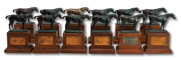 LOT OF (12) "ECLIPSE" AWARDS PRESENTED TO MR. & MRS. EUGENE V. KLEIN FOR OUTSTANDING ACHIEVEMENT AS THOROUGHBRED OWNERS (SDHOC COLLECTION)