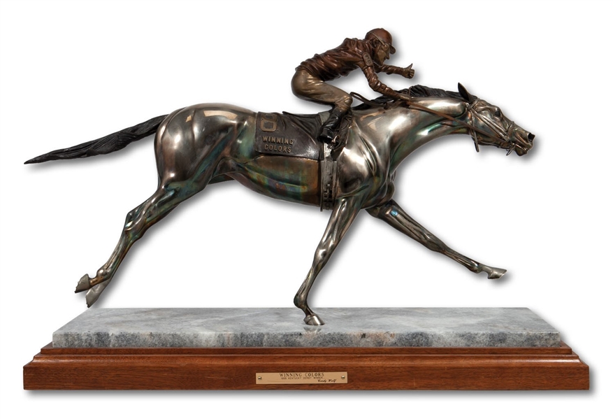 1988 KENTUCKY DERBY CHAMPION BRONZE & MARBLE TROPHY PRESENTED TO WINNING COLORS (SDHOC COLLECTION)