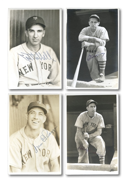 AMAZING 1936-39 NEW YORK GIANTS LOT OF (55) ORIGINAL GEORGE BURKE 4" X 6" INDIVIDUAL PHOTOGRAPHS WITH 50 AUTOGRAPHED INCL. HUBBELL & TERRY