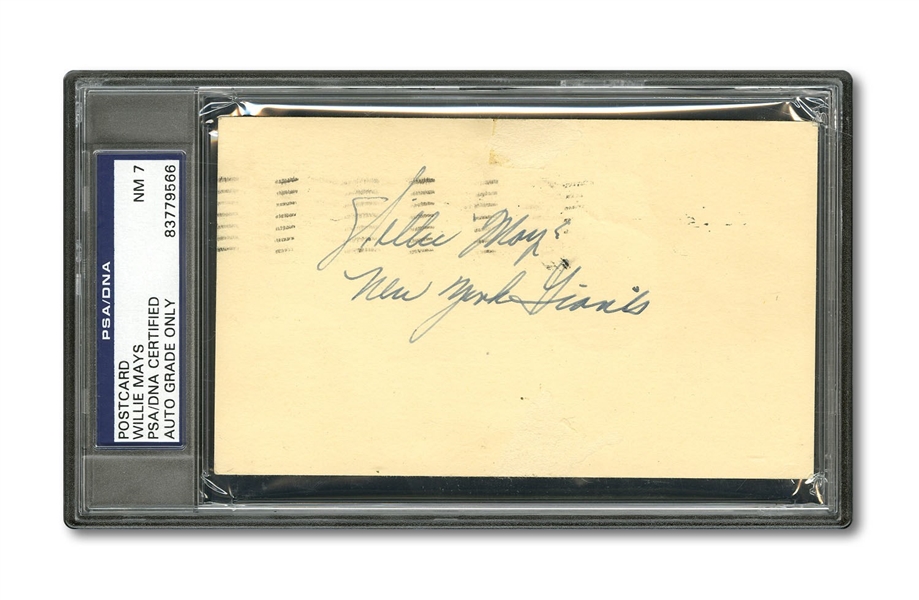 8/27/1951 WILLIE MAYS (ROOKIE SEASON) SIGNED GPC INSCRIBED "NEW YORK GIANTS" - PSA/DNA NM 7