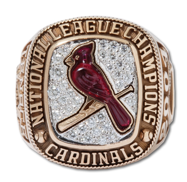 2004 ST. LOUIS CARDINALS NATIONAL LEAGUE CHAMPIONS RING (10K GOLD W/ REAL DIAMONDS) PRESENTED TO BATTING COACH GENE TENACE