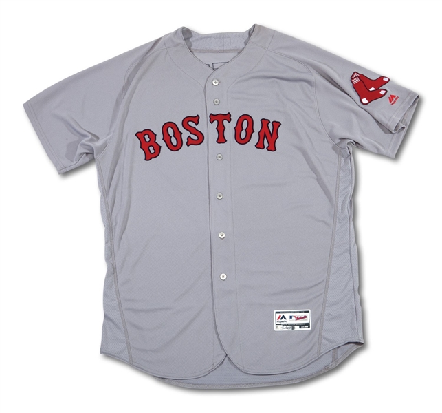 9/22/2016 DAVID ORTIZ SIGNED & INSCRIBED BOSTON RED SOX (FINAL SEASON) GAME WORN ROAD JERSEY (RESOLUTION PHOTO-MATCHED, FANATICS, MLB AUTH.)