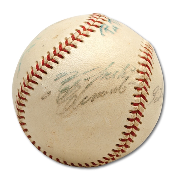ROBERTO CLEMENTE, PIE TRAYNOR, SATCHEL PAIGE AND OTHERS MULTI-SIGNED BASEBALL