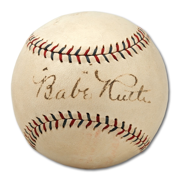 C.1928 BABE RUTH AUTOGRAPHED OFFICIAL A.L. (BARNARD) BASEBALL
