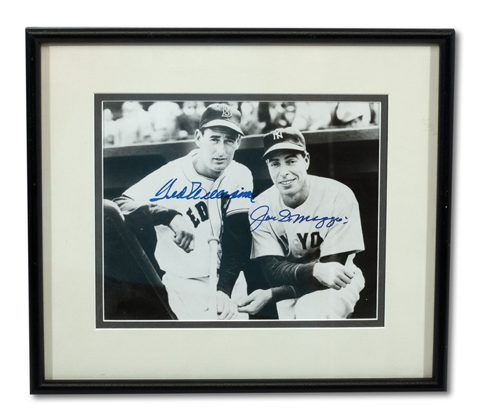 TED WILLIAMS AND JOE DIMAGGIO AUTOGRAPHED 8" X 10" PHOTOGRAPH