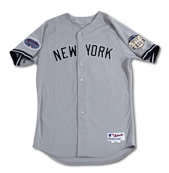 2008 ALEX RODRIGUEZ NEW YORK YANKEES GAME WORN ROAD JERSEY WITH ALL-STAR & OLD YANKEE STADIUM PATCHES (STEINER LOA)