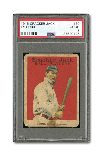 1915 CRACKER JACK #30 TY COBB PSA GD 2