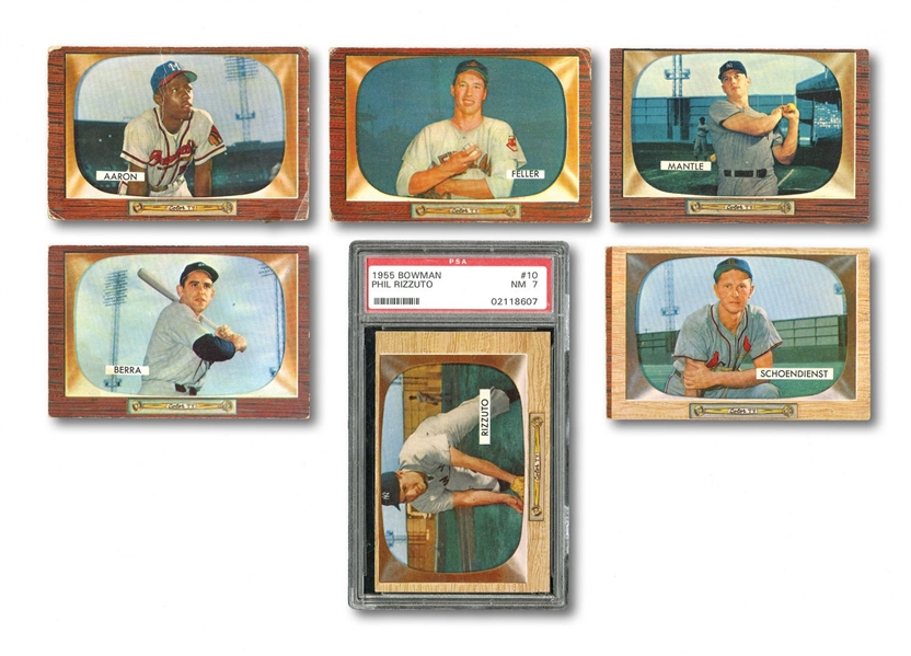 1955 BOWMAN BASEBALL GROUP OF (164) CARDS INCL. HOFERS AND DUPLICATES