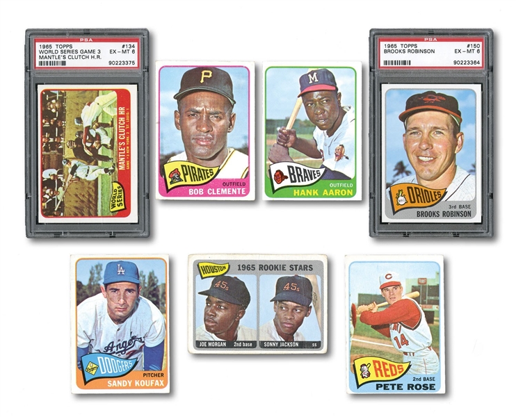 1965 TOPPS BASEBALL GROUP OF (454) CARDS INCL. HOFERS AND DUPLICATES