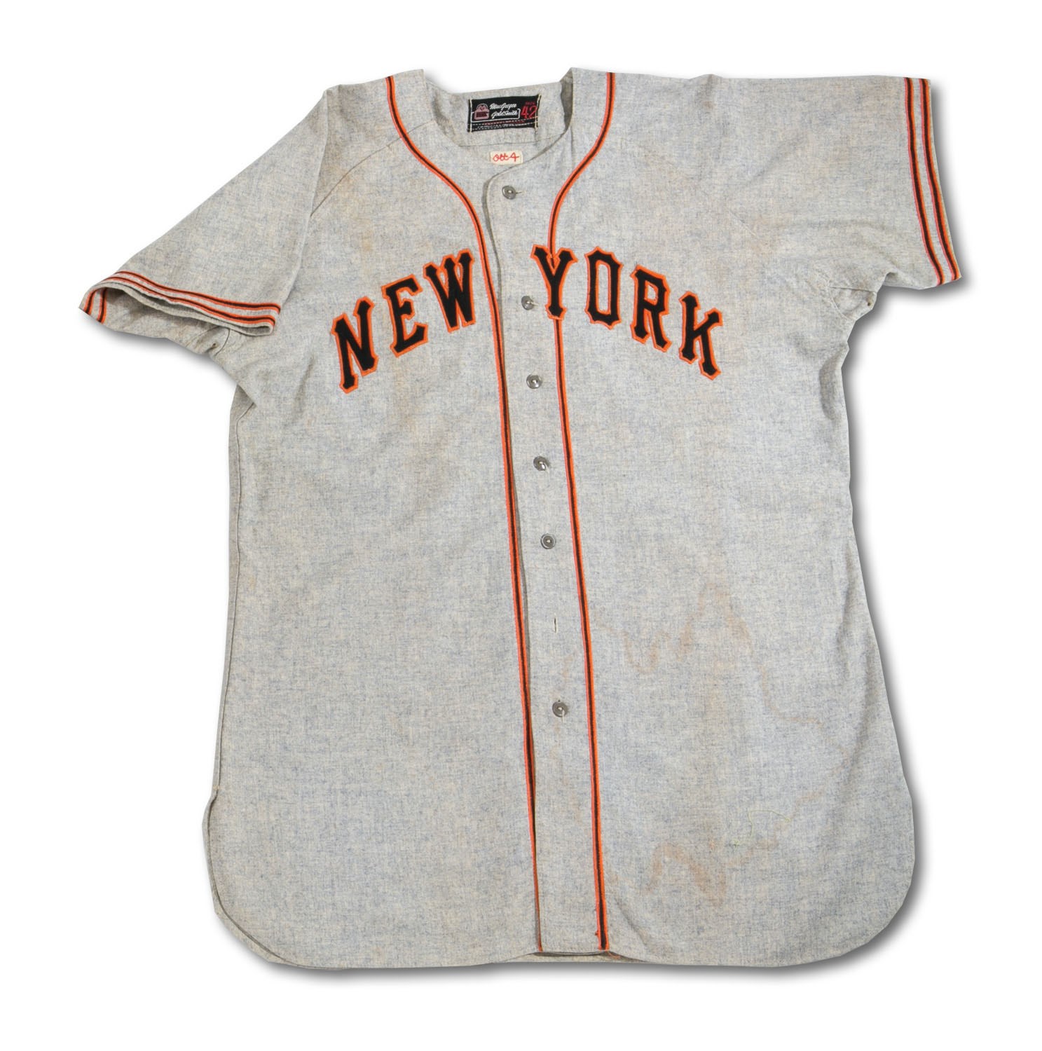 1938 Mel Ott Game Worn New York Giants Jersey, MEARS A8., Lot #80113
