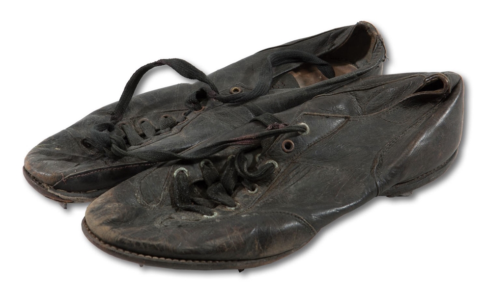 MEL OTTS C.1940S NEW YORK GIANTS GAME WORN PAIR OF SPALDING CLEATS (OTT COLLECTION)