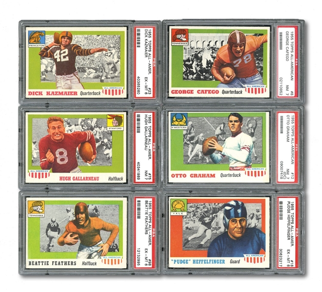 1955 TOPPS ALL-AMERICAN FOOTBALL PARTIAL SET (56/100) INCL. HOFERS