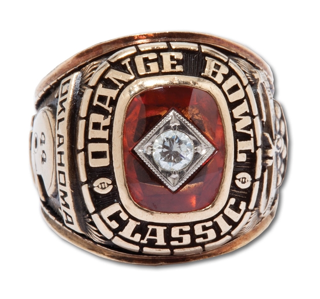 1978 ORANGE BOWL CLASSIC 10K GOLD RING ISSUED TO OKLAHOMA SOONERS PLAYER #44 MIKE BERRY