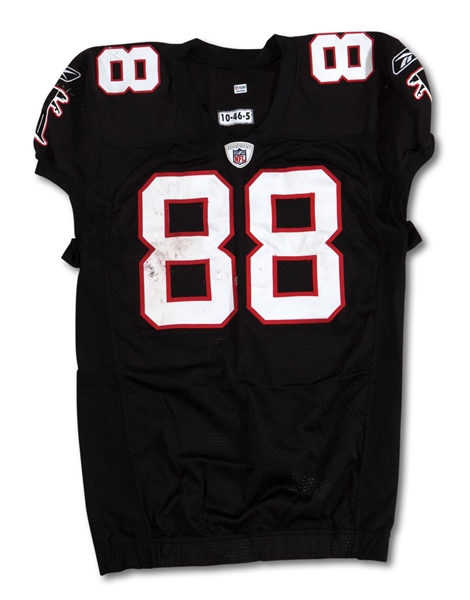 10/3/2010 TONY GONZALEZ ATLANTA FALCONS GAME WORN JERSEY WITH GREAT WEAR - 7 CATCHES IN WIN VS. SF (NFL/PSA COA, RESOLUTION PHOTO-MATCHED)