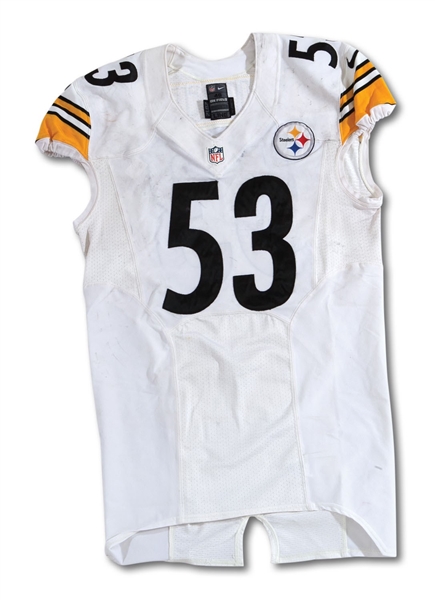 11/4/2012 MAURKICE POUNCEY PITTSBURGH STEELERS GAME WORN JERSEY POUNDED WITH USE (NFL/PSA COA, PHOTO-MATCHED)