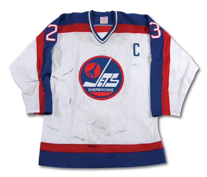 C.1982-85 TOM GIBSON SHERBROOKE JETS (AHL) GAME WORN HOME JERSEY