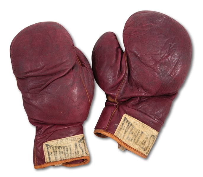 3/21/1949 ROCKY MARCIANO FIGHT WORN EVERLAST BOXING GLOVES FROM JOHNNY PRETZIE BOUT (MARCIANO FAMILY LOA)