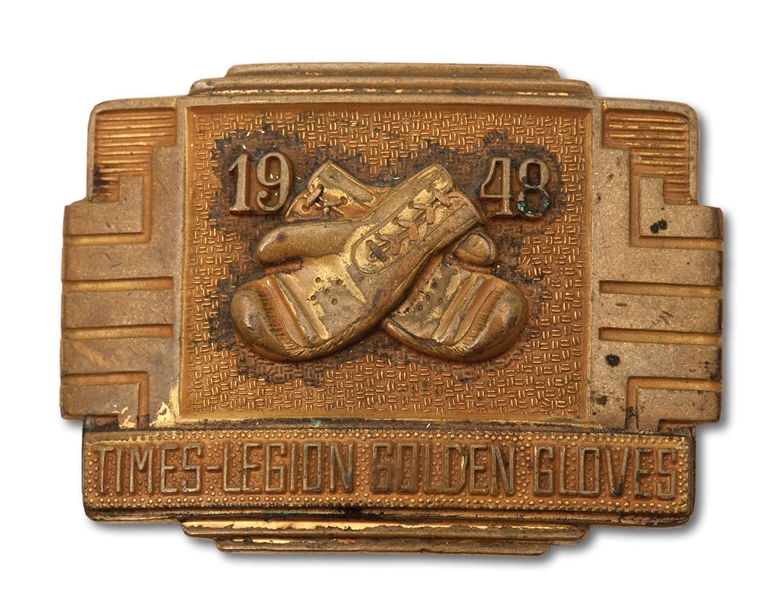 1948 TIMES LEGION GOLDEN GLOVES BELT BUCKLE (POP HOWARD COLLECTION)