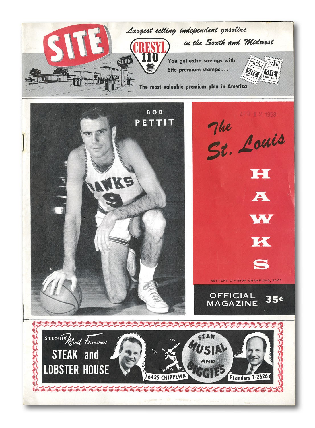 Lot Detail - 1958 ST. LOUIS HAWKS VS. BOSTON CELTICS GAME 6 NBA  CHAMPIONSHIP PROGRAM